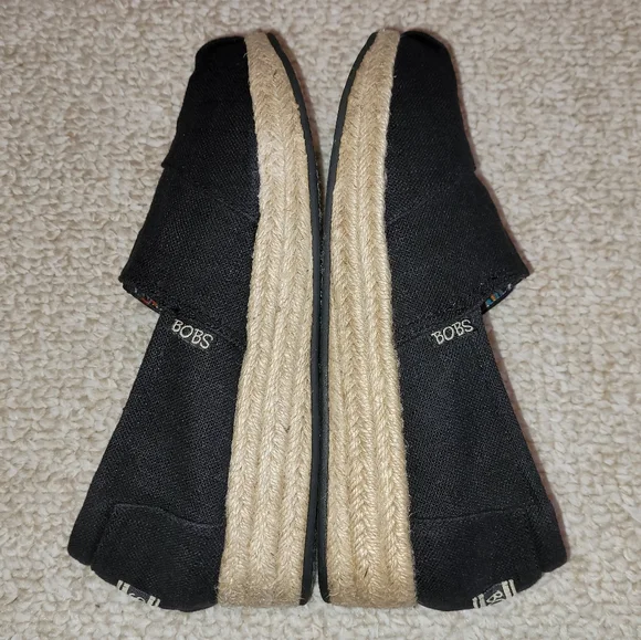 Bobs from Sketchers High Jinx Espradrille Wedge Slip On Womens size 9.5 Black. - Picture 4 of 8